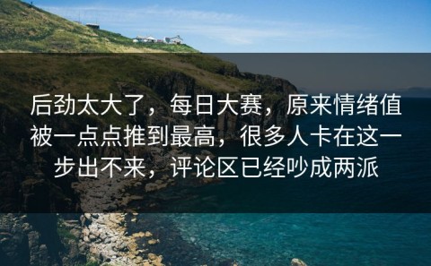 后劲太大了，每日大赛，原来情绪值被一点点推到最高，很多人卡在这一步出不来，评论区已经吵成两派