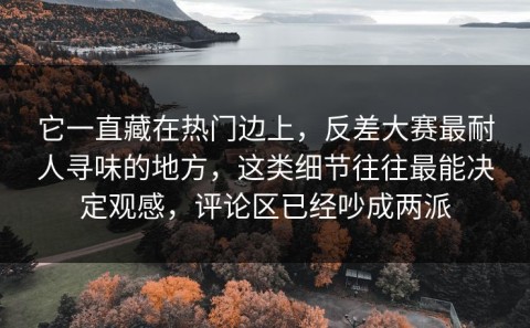 它一直藏在热门边上，反差大赛最耐人寻味的地方，这类细节往往最能决定观感，评论区已经吵成两派