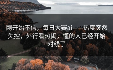 刚开始不信，每日大赛ai——热度突然失控，外行看热闹，懂的人已经开始对线了