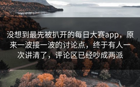 没想到最先被扒开的每日大赛app，原来一波接一波的讨论点，终于有人一次讲清了，评论区已经吵成两派